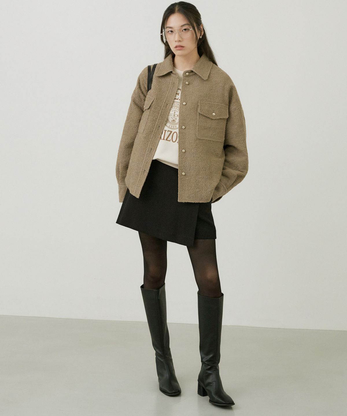 오떼뜨(OCTETTE) WOOL BOUCLE SHIRTS-JK_2COLOR