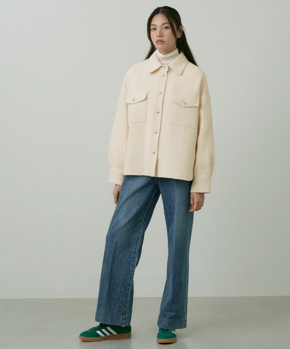 오떼뜨(OCTETTE) WOOL BOUCLE SHIRTS-JK_2COLOR