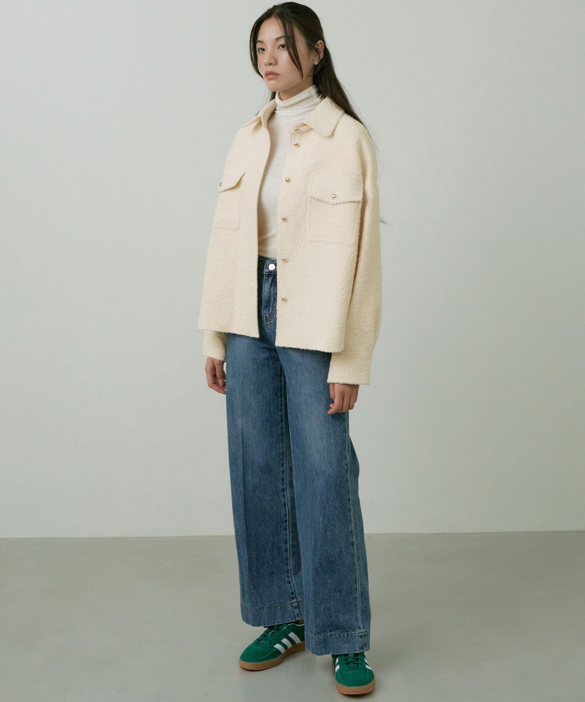 오떼뜨(OCTETTE) WOOL BOUCLE SHIRTS-JK_2COLOR
