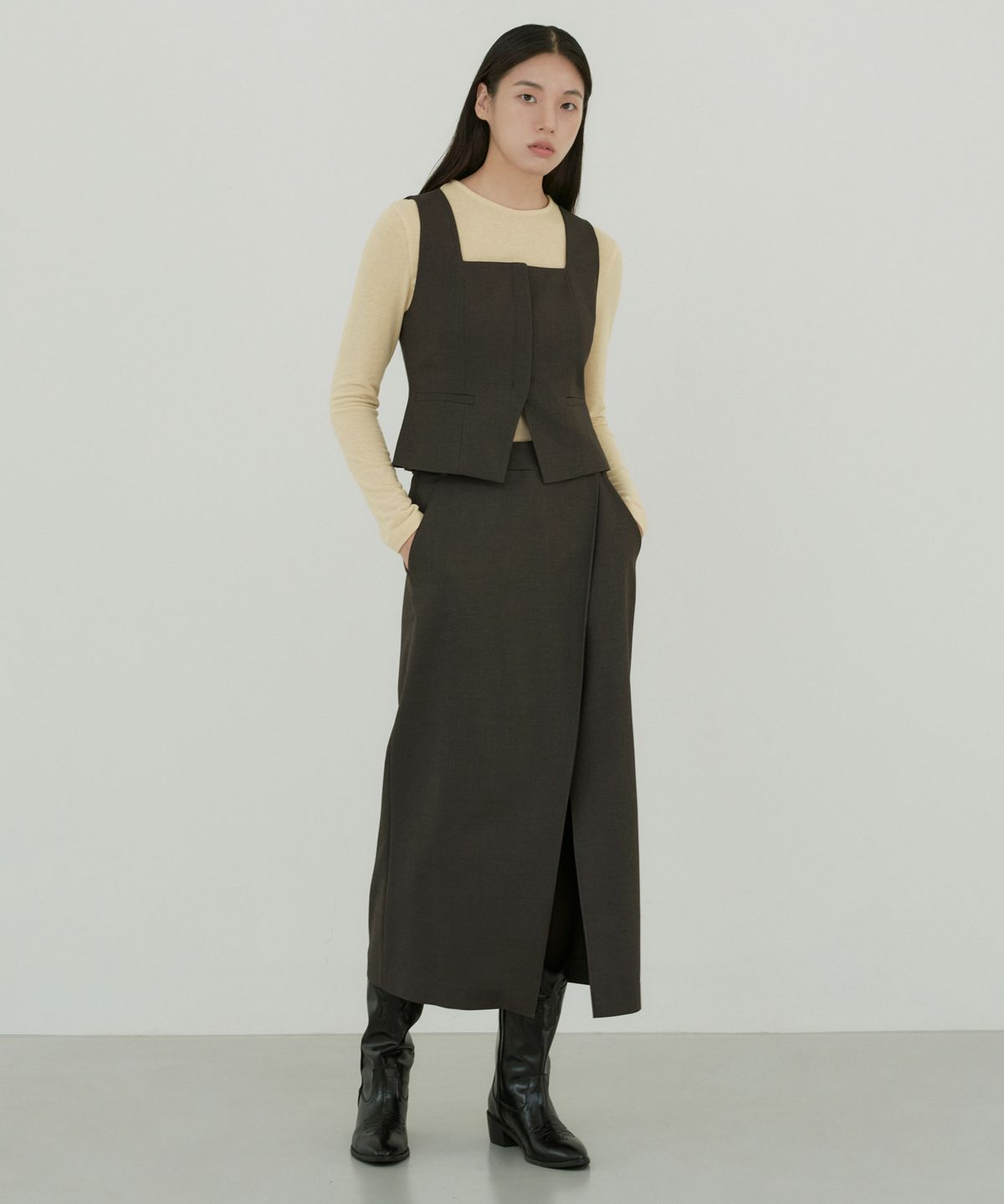 오떼뜨(OCTETTE) SQUARE WOOL VEST_2COLOR