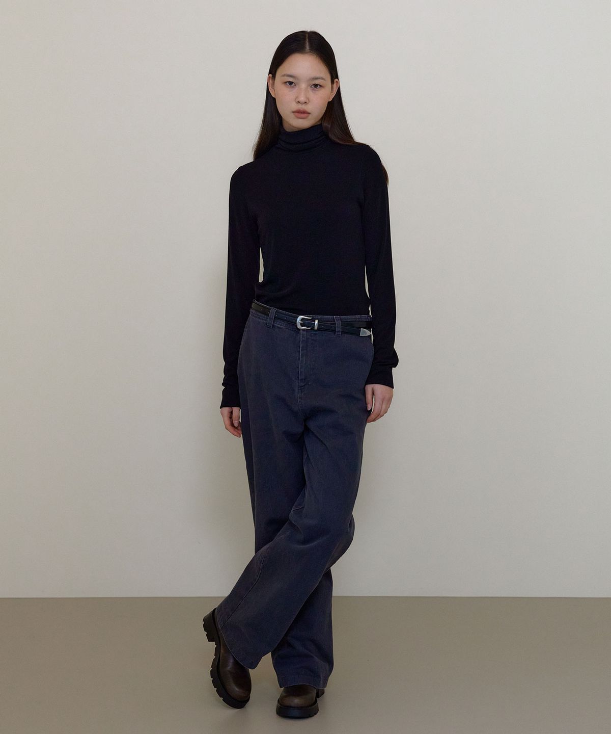 38컴온커먼(38COMEONCOMMON) Classic Turtle neck T-shirts (Black)