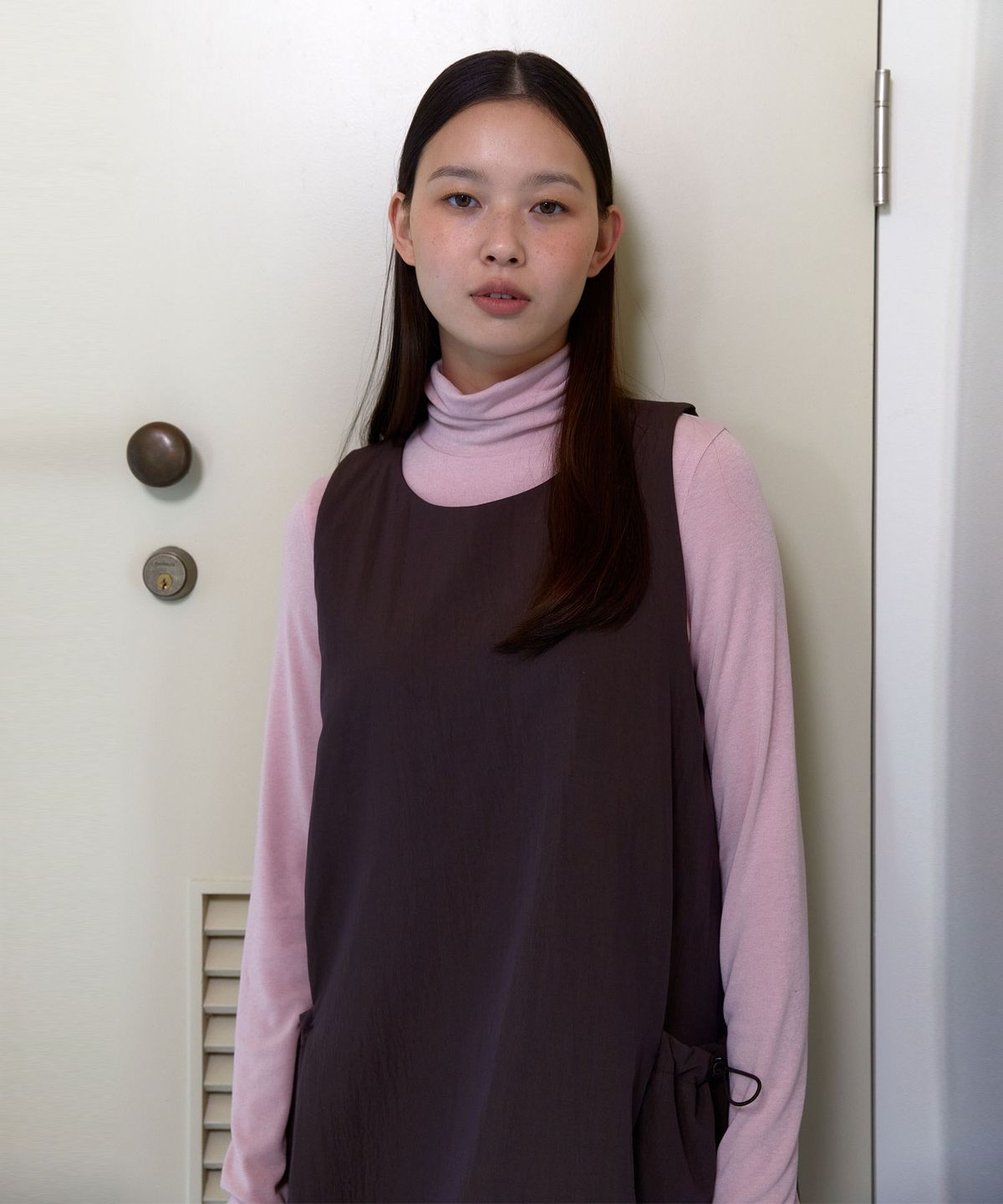 38컴온커먼(38COMEONCOMMON) Classic Turtle neck T-shirts (Light pink)