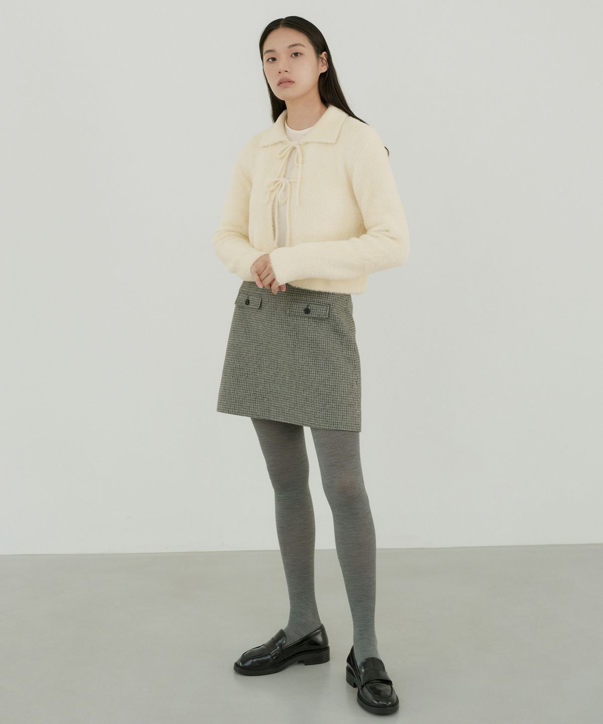 오떼뜨(OCTETTE) MINI CHECK POCKET SK_GRAY