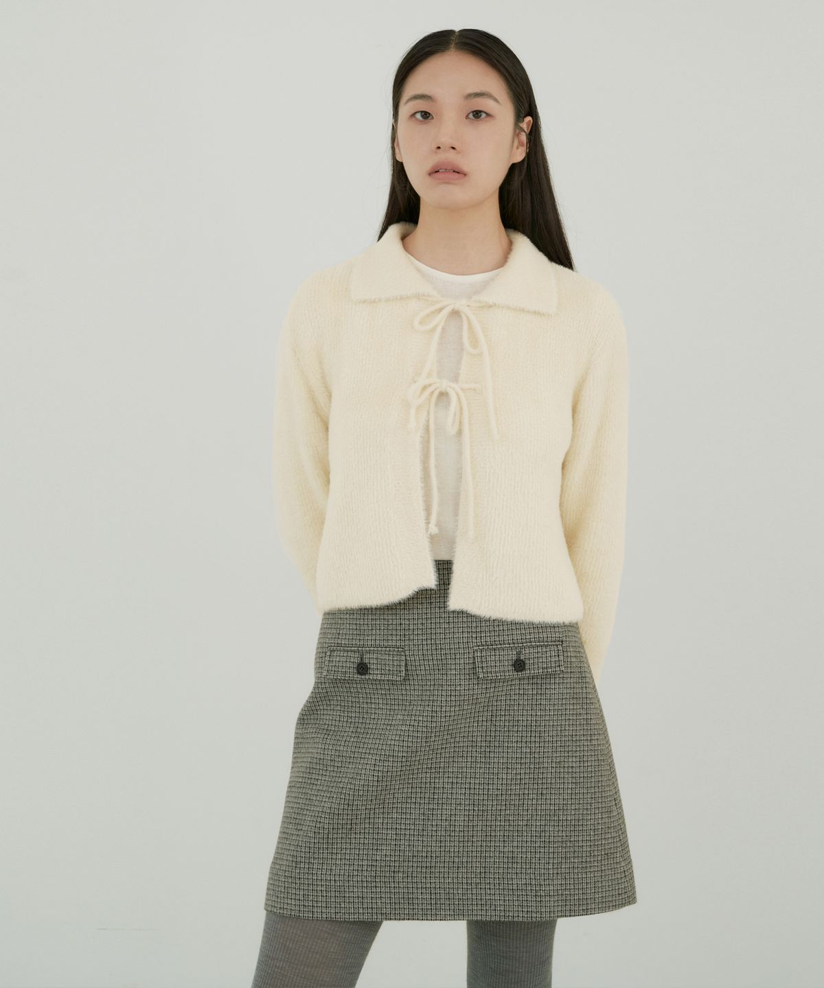 오떼뜨(OCTETTE) MINI CHECK POCKET SK_GRAY