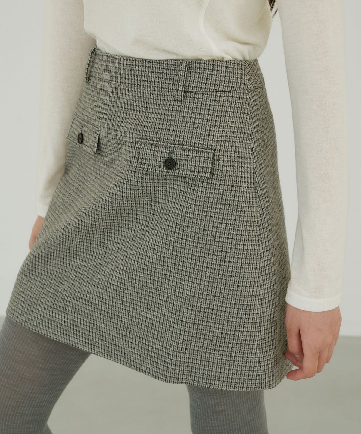 오떼뜨(OCTETTE) MINI CHECK POCKET SK_GRAY