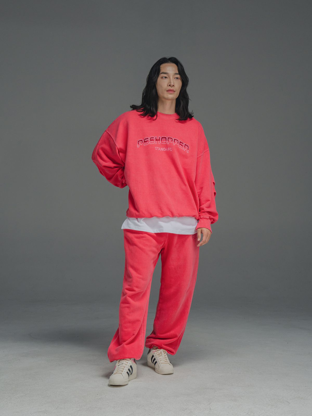 피에스쇼퍼(PSSHOPPER) 오리지널 피그먼트 워싱 조거팬츠 [핑크]