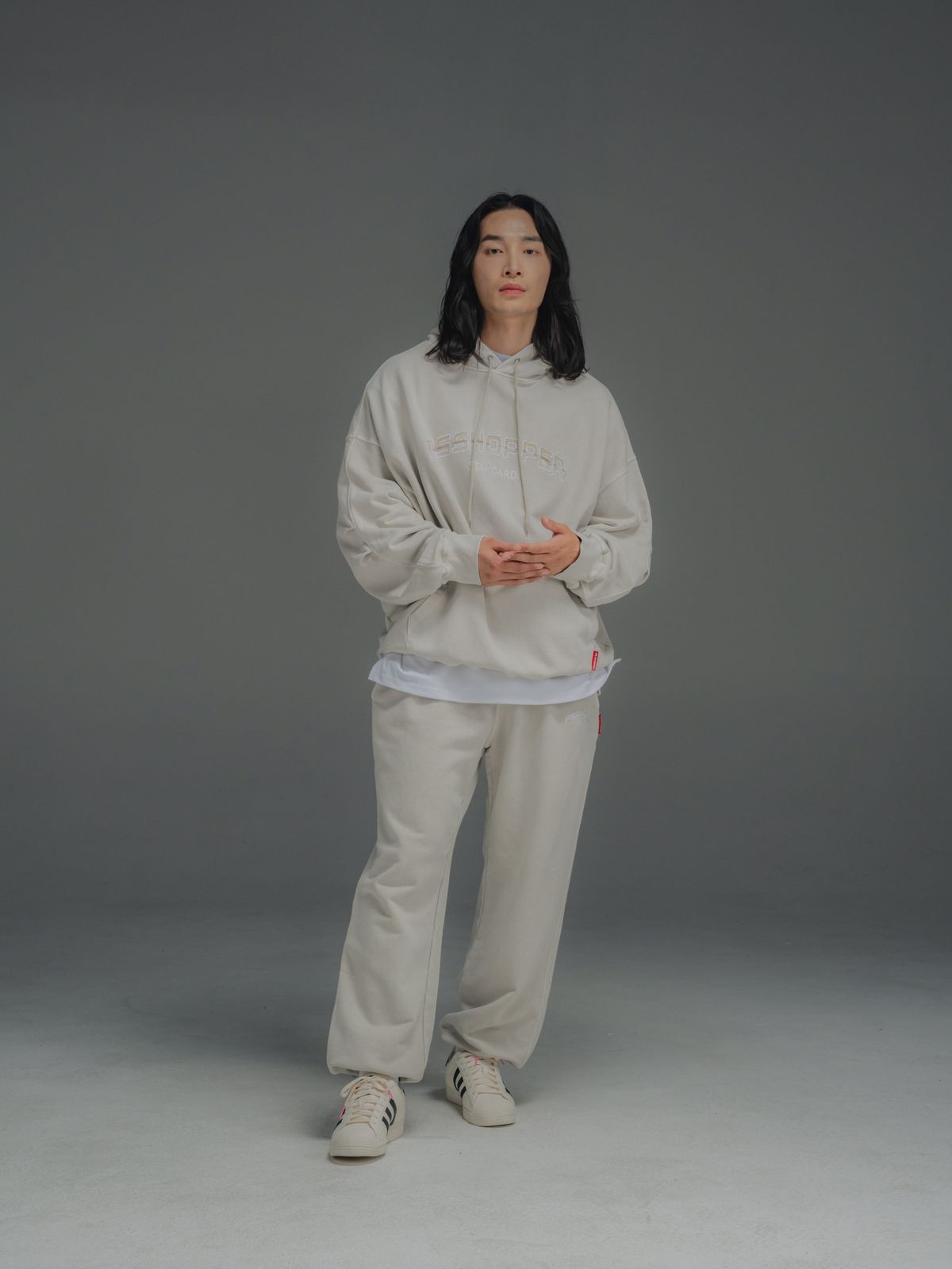 피에스쇼퍼(PSSHOPPER) [2 Pack]오리지널 피그먼트 워싱 셋업 [크림]