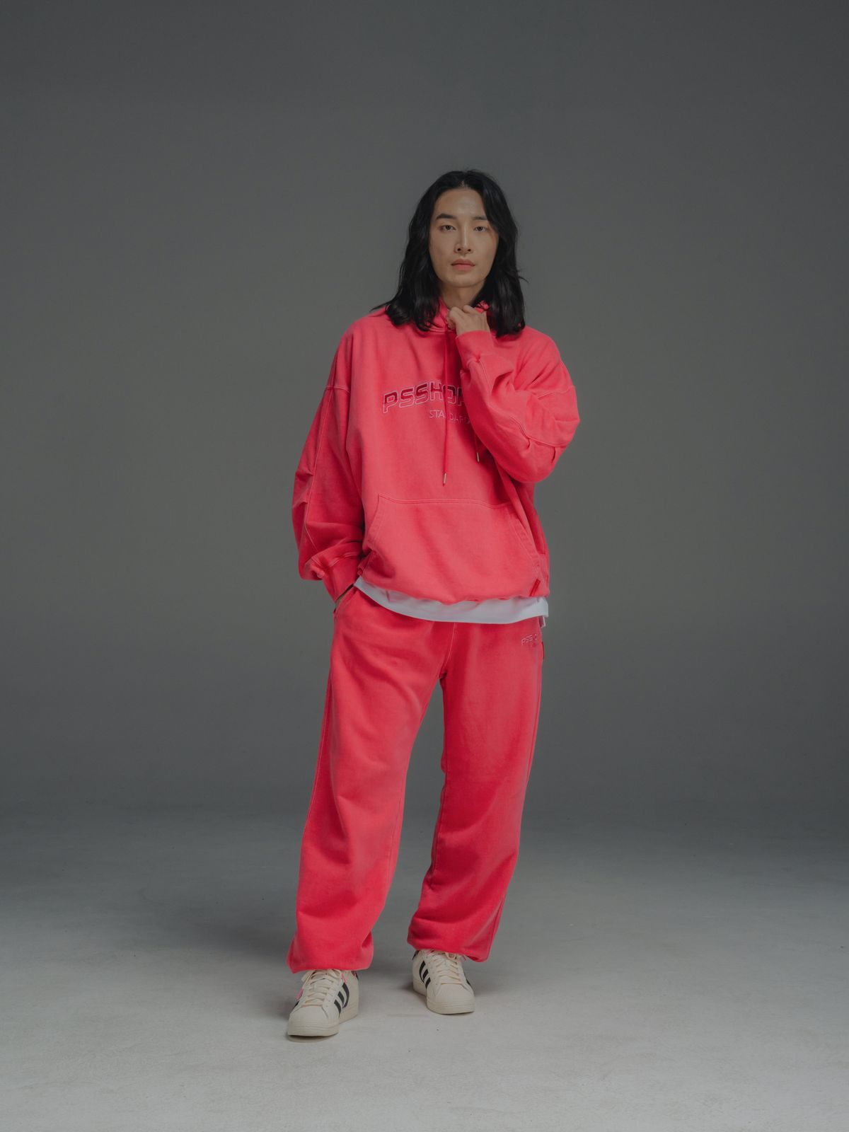 피에스쇼퍼(PSSHOPPER) [2 Pack]오리지널 피그먼트 워싱 셋업 [핑크]