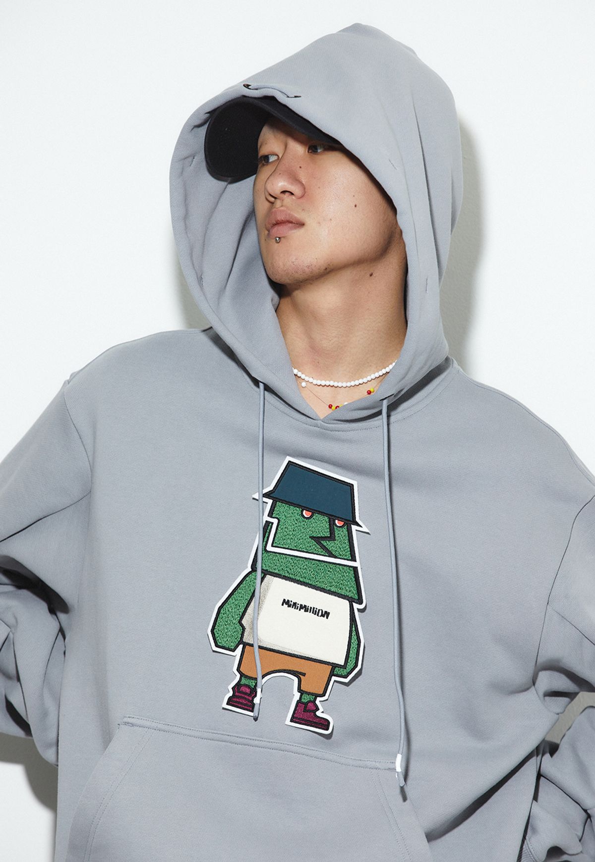 밀리밀리언(MILLIMILLION) COBBLESTONE STONIE HOODIE T09-GREY