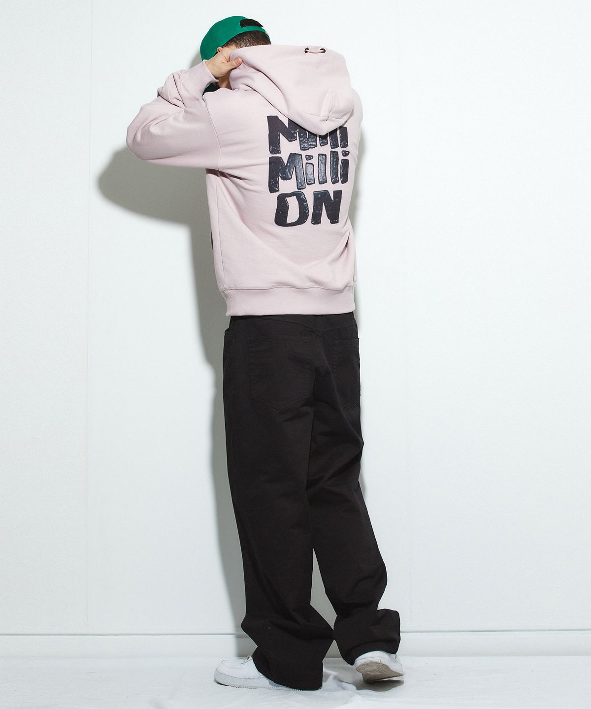 밀리밀리언(MILLIMILLION) COBBLESTONE STONIE HOODIE T09-PINK