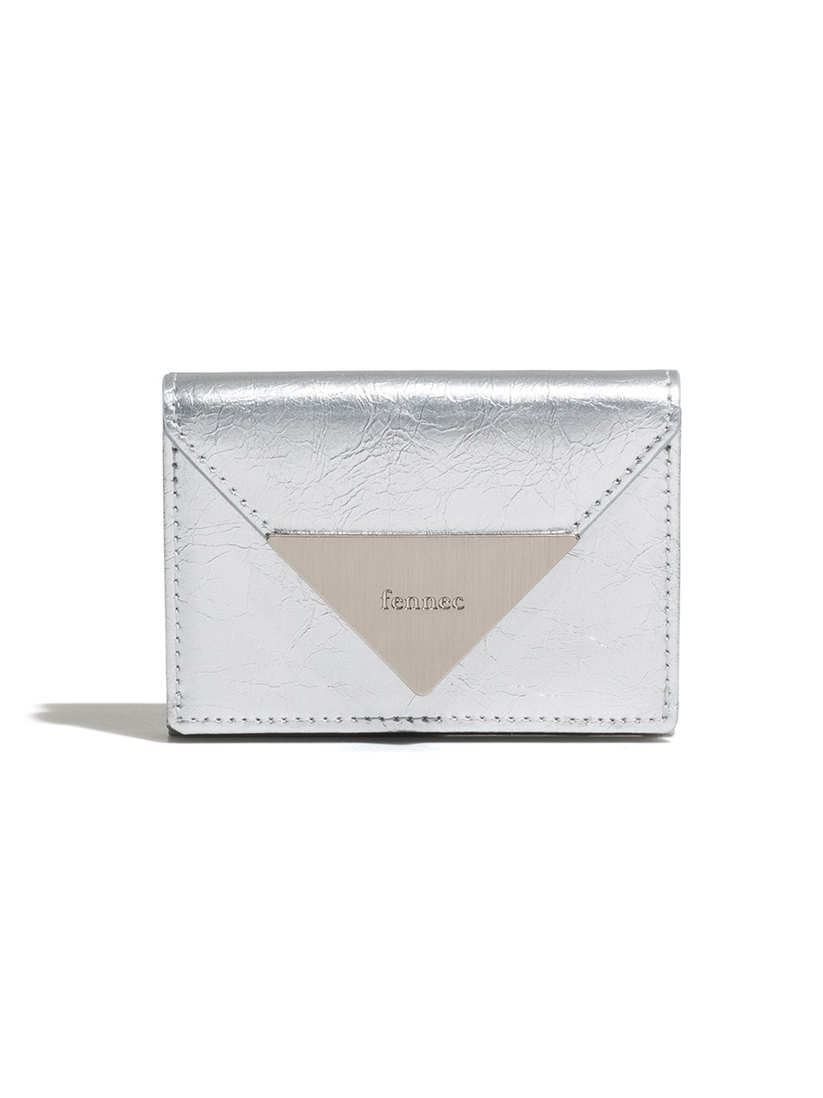 페넥(FENNEC) CRINKLE TRIANGLE TRIPLE WALLET - SILVER