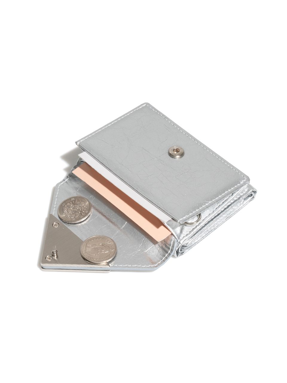 MUSINSA公式 | fennec CRINKLE TRIANGLE TRIPLE WALLET - SILVER