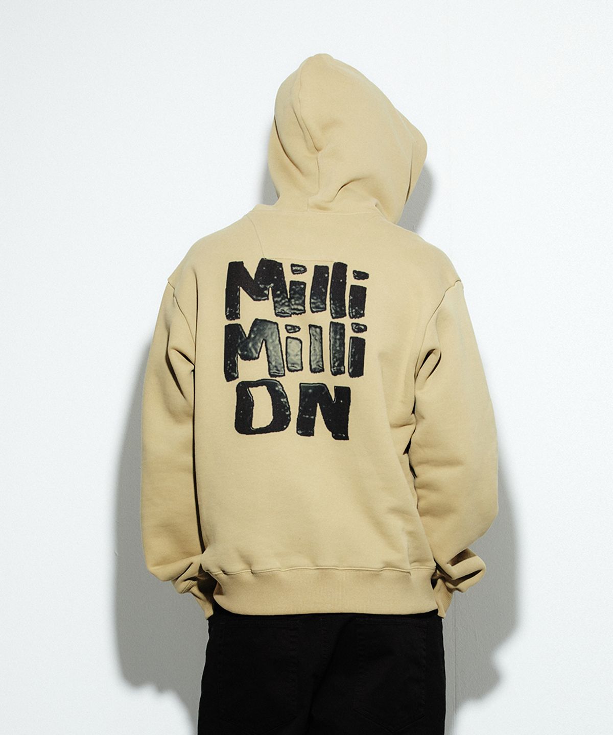 밀리밀리언(MILLIMILLION) COBBLESTONE STONIE HOODIE T09-BUTTER