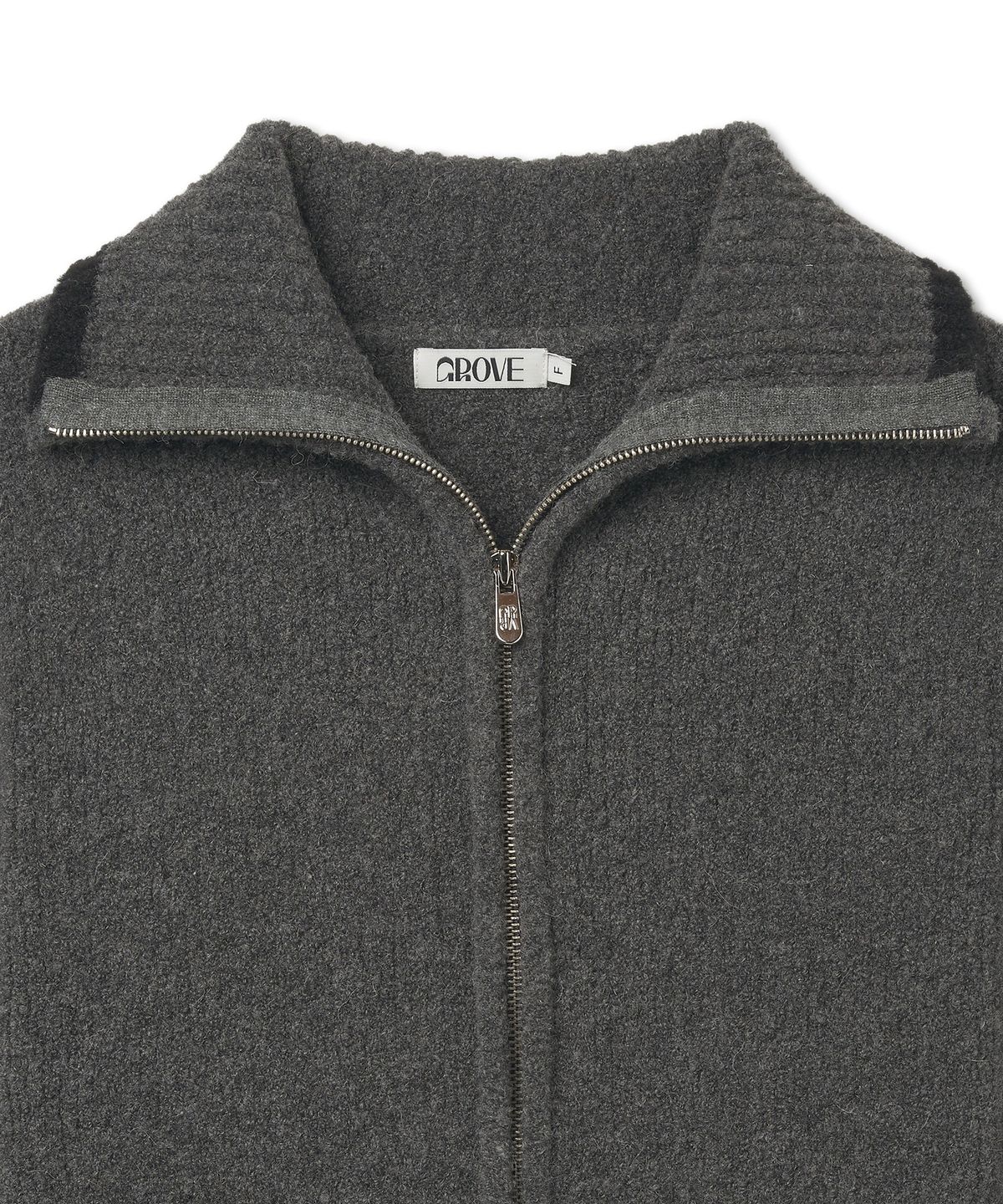 그로브(GROVE) GRVR SPORTS_니트 집업_CHARCOAL