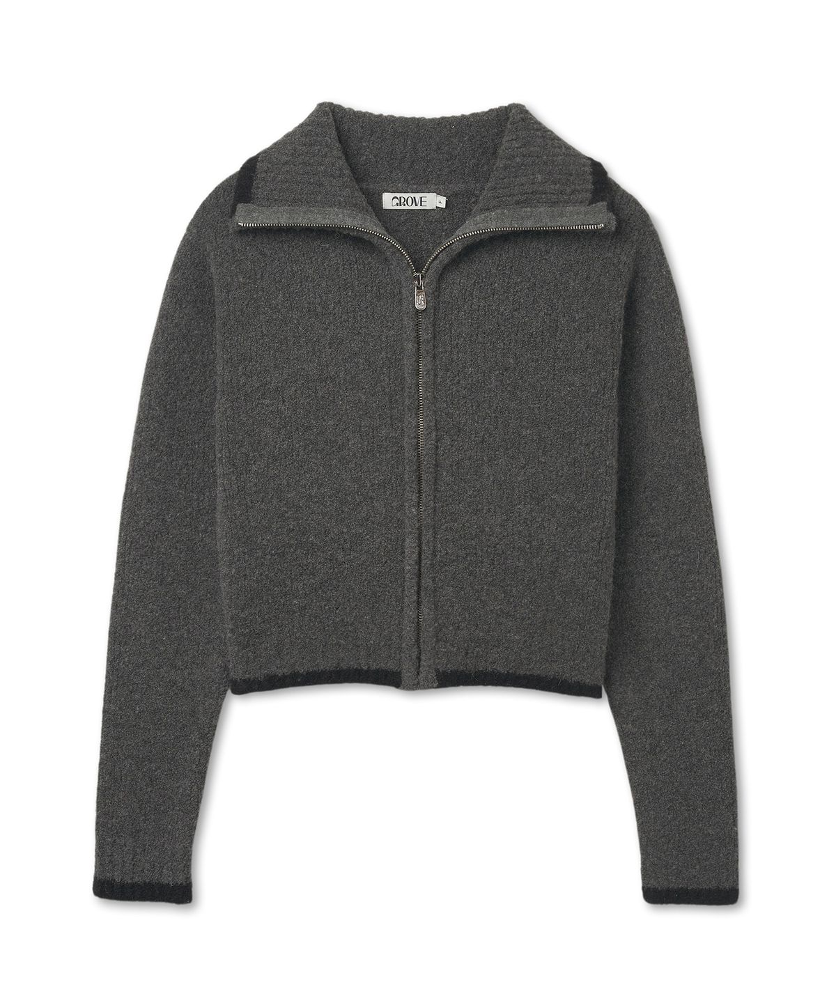 그로브(GROVE) GRVR SPORTS_니트 집업_CHARCOAL