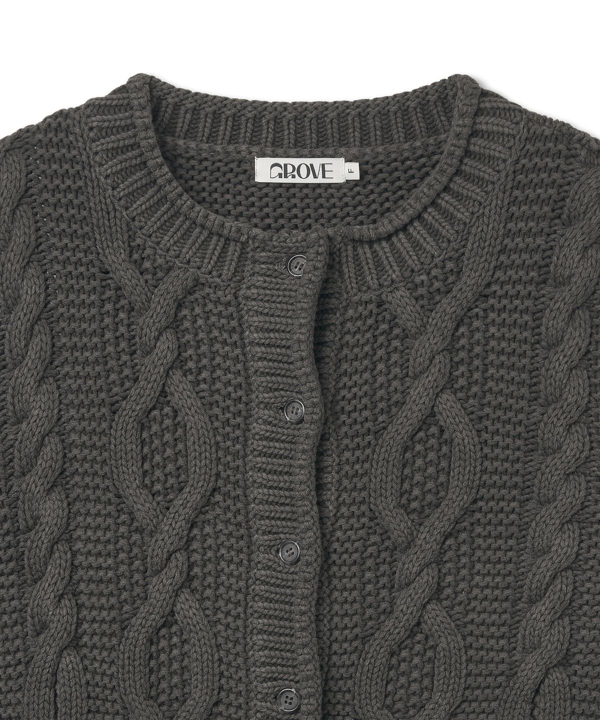 그로브(GROVE) GRVR SPORTS_케이블 가디건_CHARCOAL