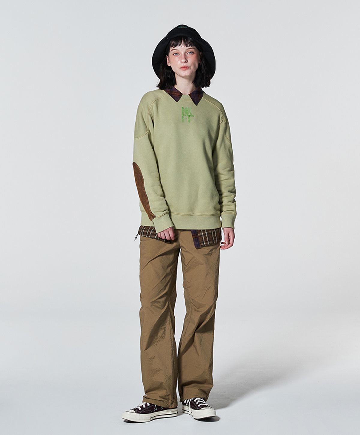 누크피터(NUUKFITTER) TWO TONE DYEING SWEAT SHIRT [LIGHT KHAKI]