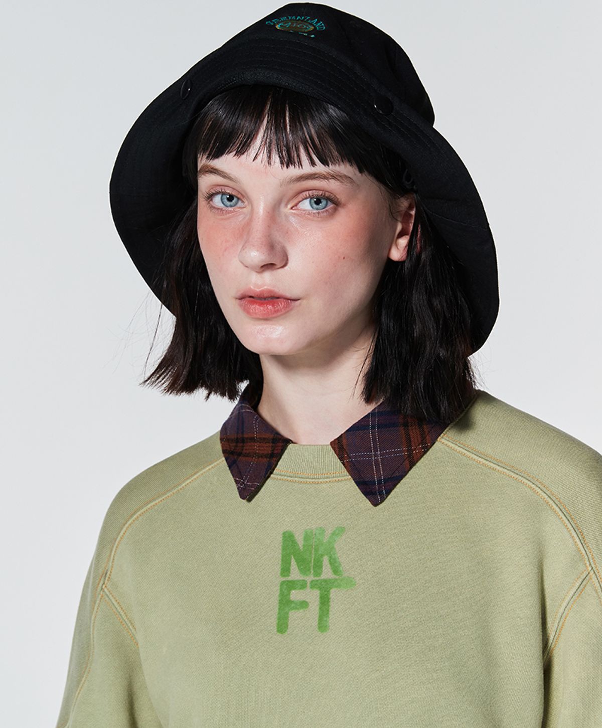 누크피터(NUUKFITTER) TWO TONE DYEING SWEAT SHIRT [LIGHT KHAKI]