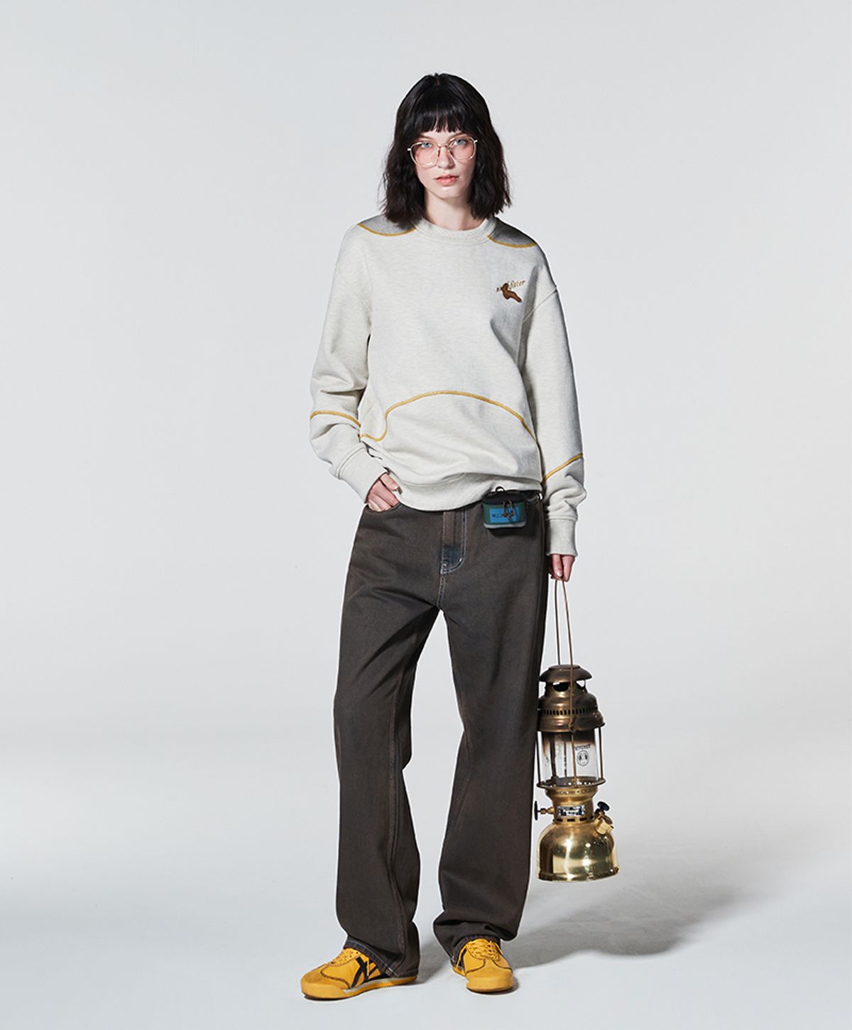 누크피터(NUUKFITTER) COLOR PATCH WINTER SWEAT SHIRT [OATMEAL]