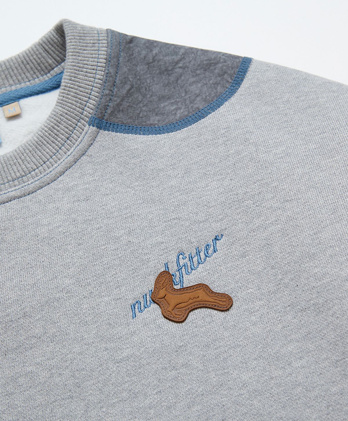 누크피터(NUUKFITTER) COLOR PATCH WINTER SWEAT SHIRT [MELANGE GRAY]