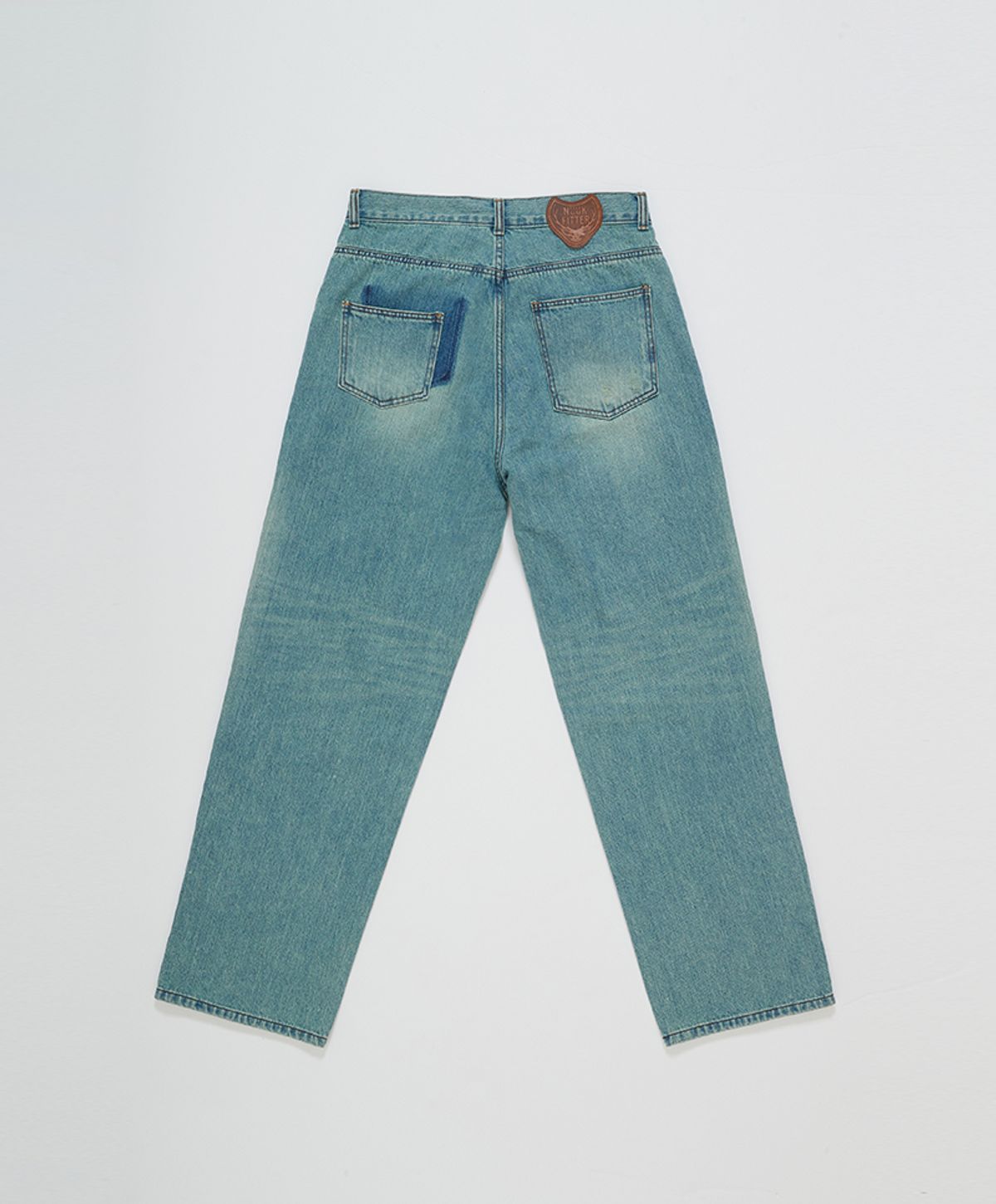 누크피터(NUUKFITTER) COLOR DYEING WIDE JEANS [ICE BLUE]