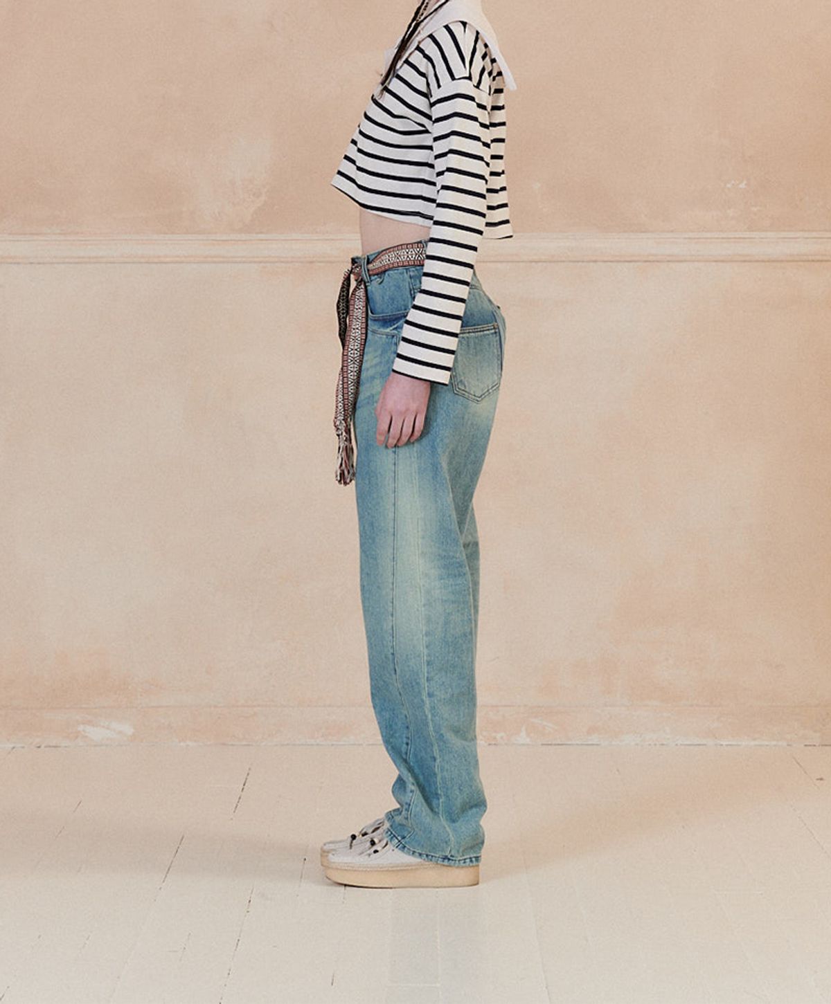 누크피터(NUUKFITTER) COLOR DYEING WIDE JEANS [ICE BLUE]