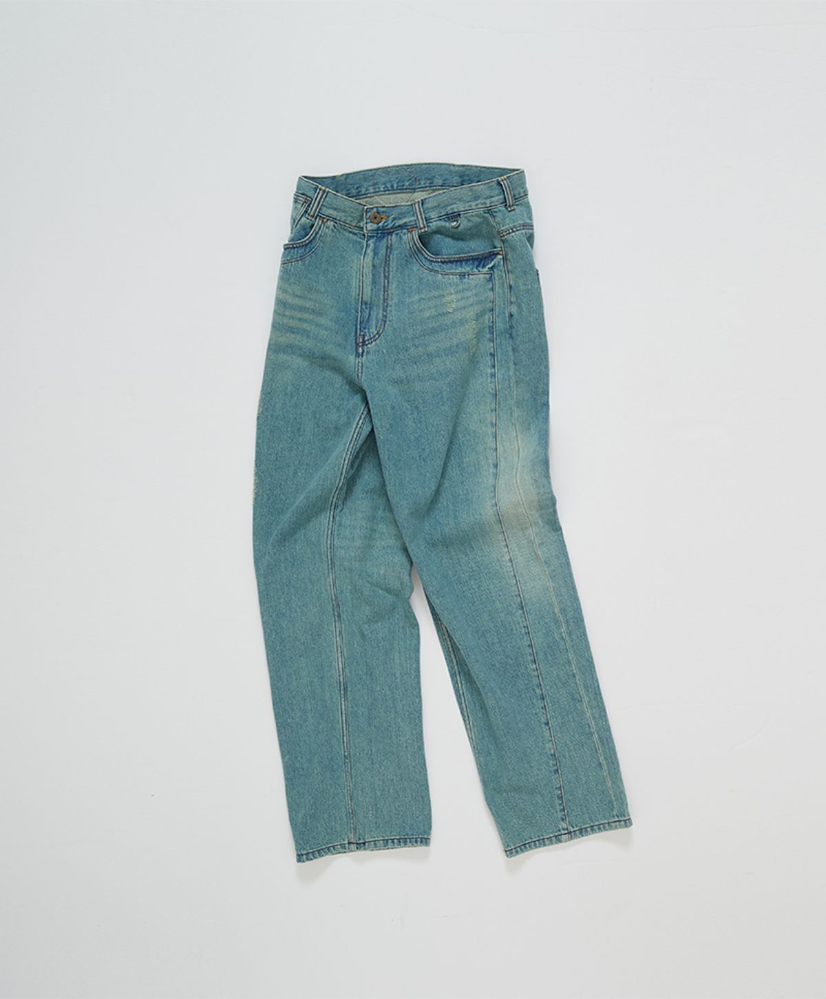 누크피터(NUUKFITTER) COLOR DYEING WIDE JEANS [ICE BLUE]