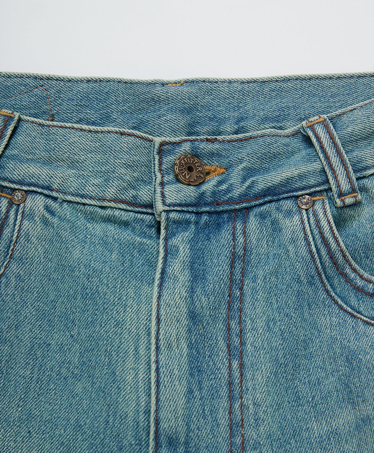 누크피터(NUUKFITTER) COLOR DYEING WIDE JEANS [ICE BLUE]