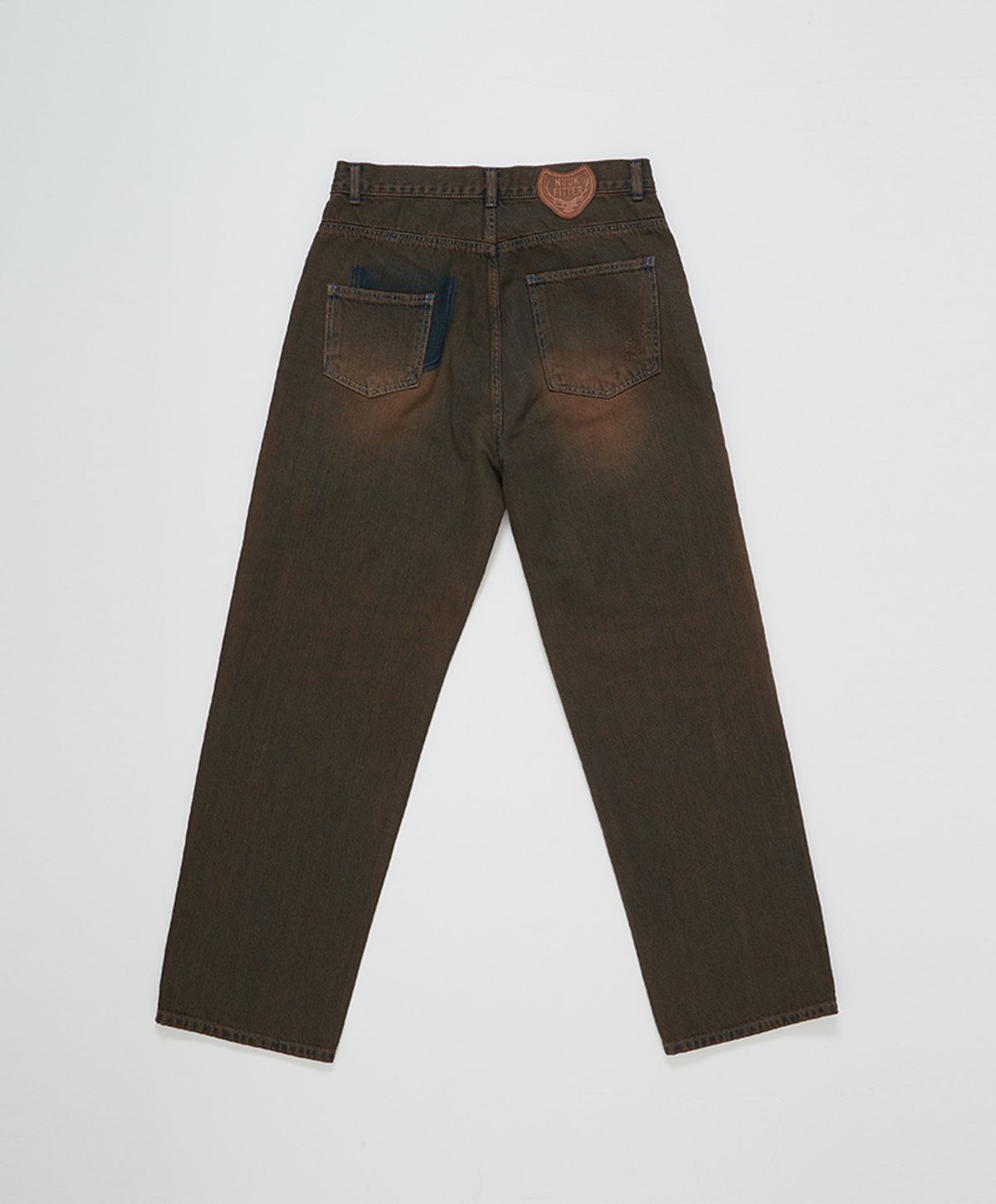 누크피터(NUUKFITTER) COLOR DYEING WIDE JEANS [BROWN]
