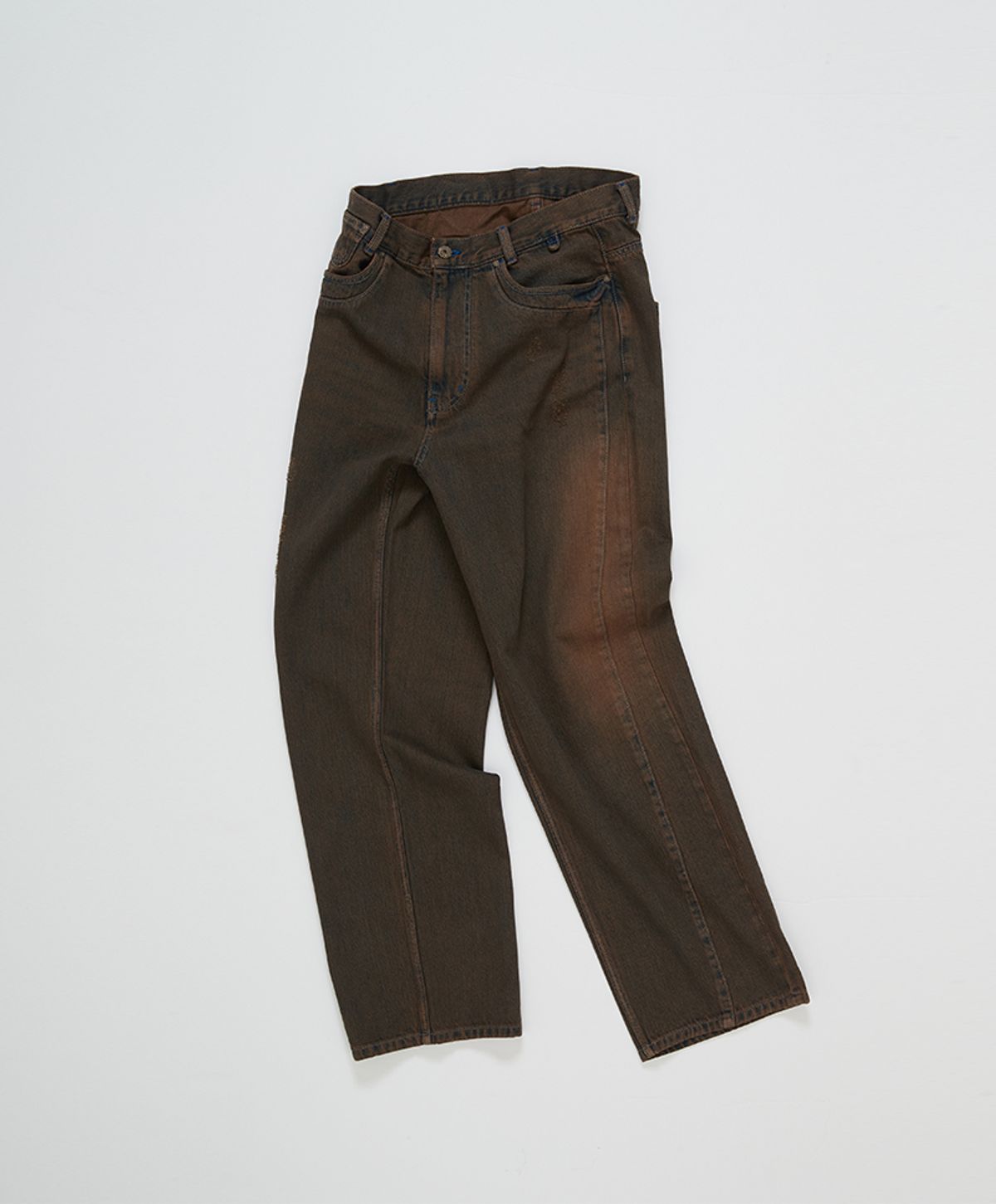 누크피터(NUUKFITTER) COLOR DYEING WIDE JEANS [BROWN]