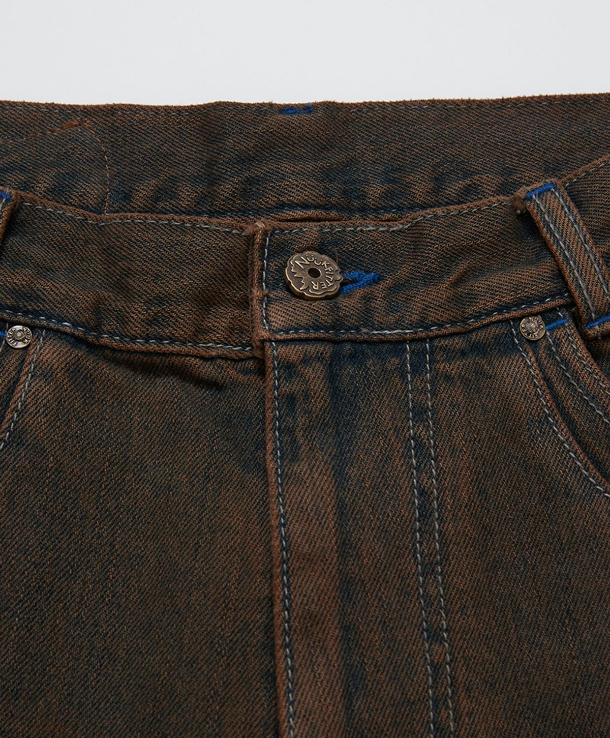 누크피터(NUUKFITTER) COLOR DYEING WIDE JEANS [BROWN]