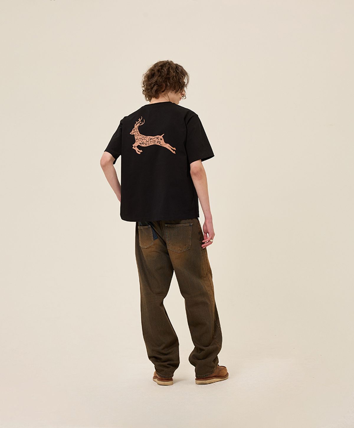 누크피터(NUUKFITTER) COLOR DYEING WIDE JEANS [BROWN]
