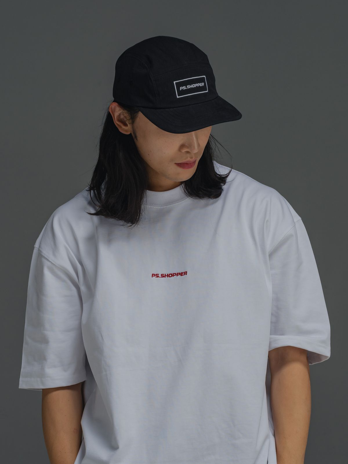 피에스쇼퍼(PSSHOPPER) 피그먼트 워싱 캠프캡 [블랙]