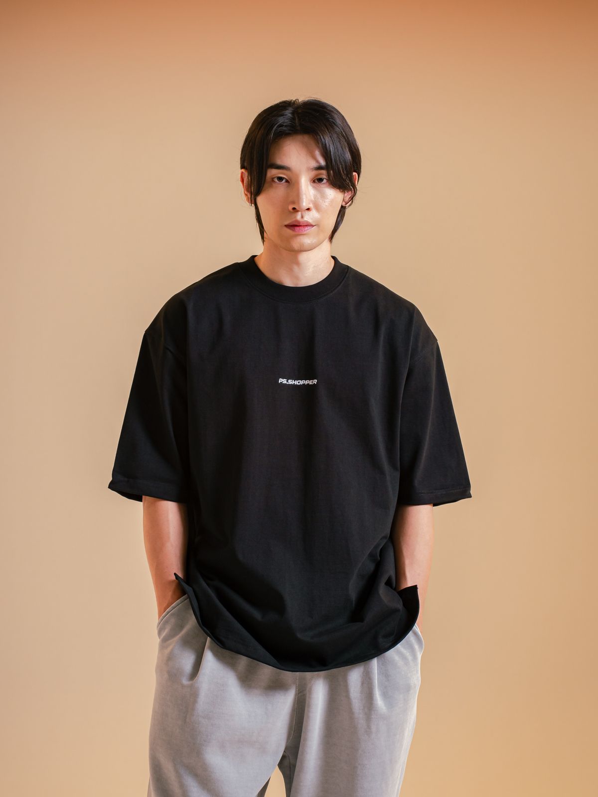 피에스쇼퍼(PSSHOPPER) 프리미엄 코튼 이너 티셔츠 [블랙]