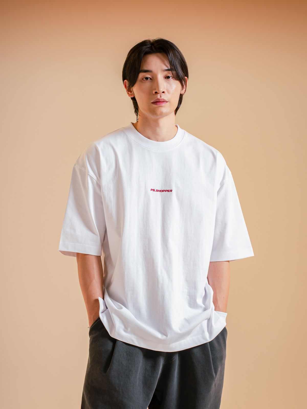 피에스쇼퍼(PSSHOPPER) 프리미엄 코튼 이너 티셔츠 [화이트]