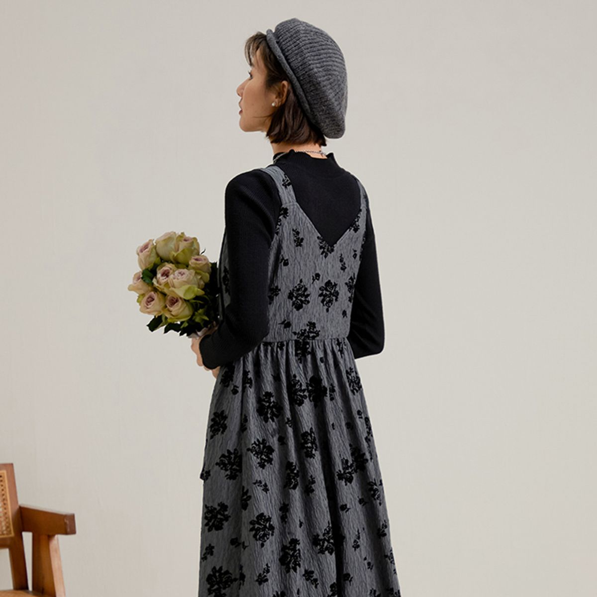 랭썬(LANGSON) LS_Floral luxury slip dress