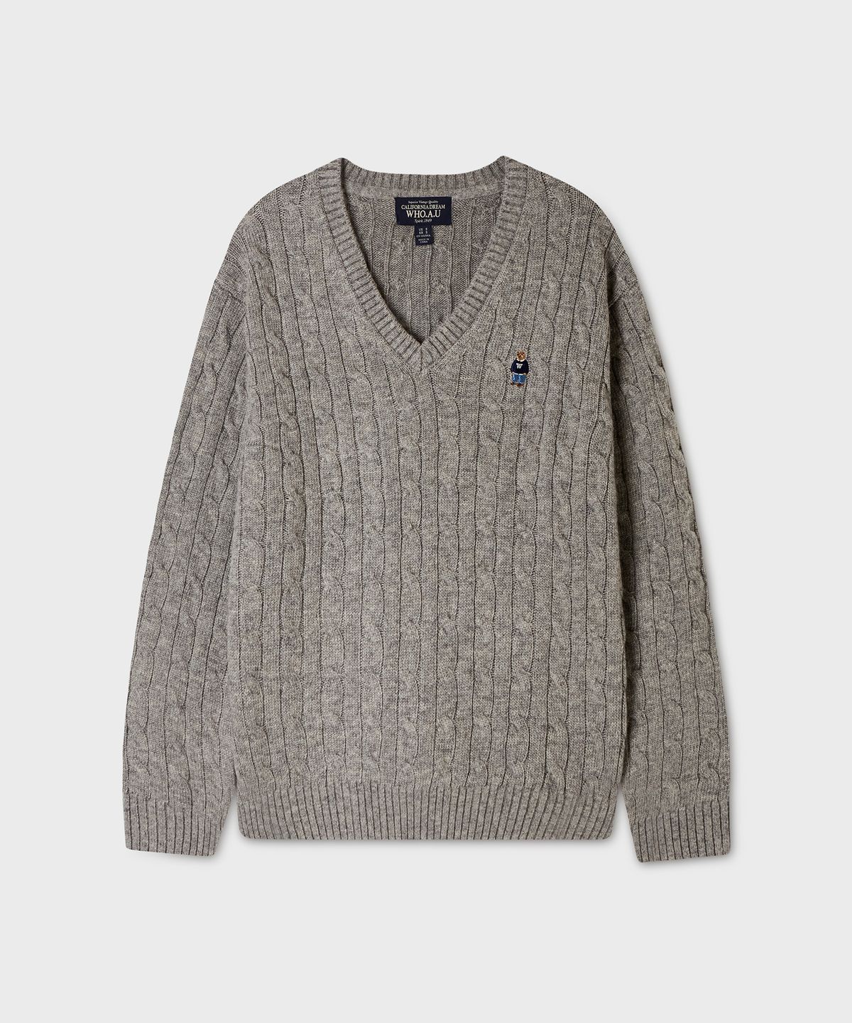 후아유(WHO.A.U) Steve Cable V-neck Pullover / WHKAG4922F