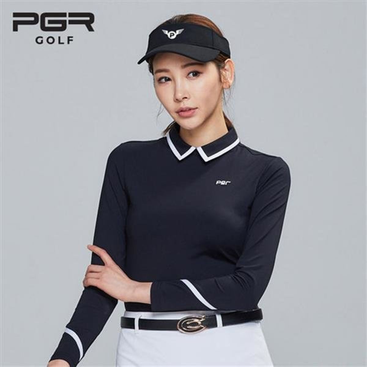 피지알(PGR) 긴팔 카라 티셔츠 블랙 GT-4216