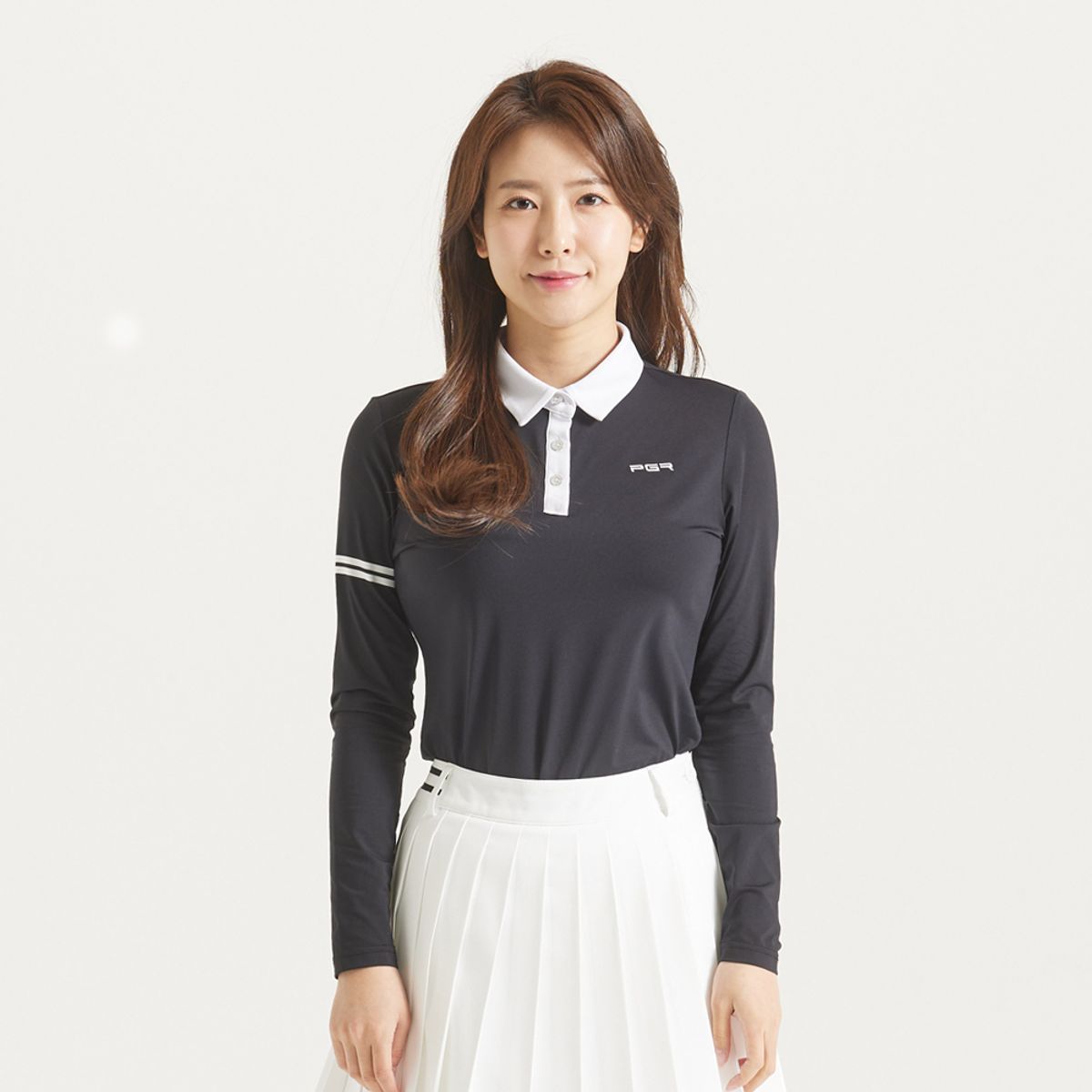 피지알(PGR) 긴팔 카라 티셔츠 블랙 GT-4309