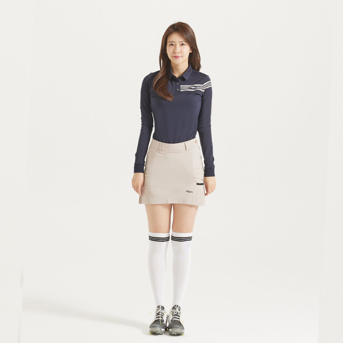 피지알(PGR) 긴팔 카라 티셔츠 네이비 GT-4310