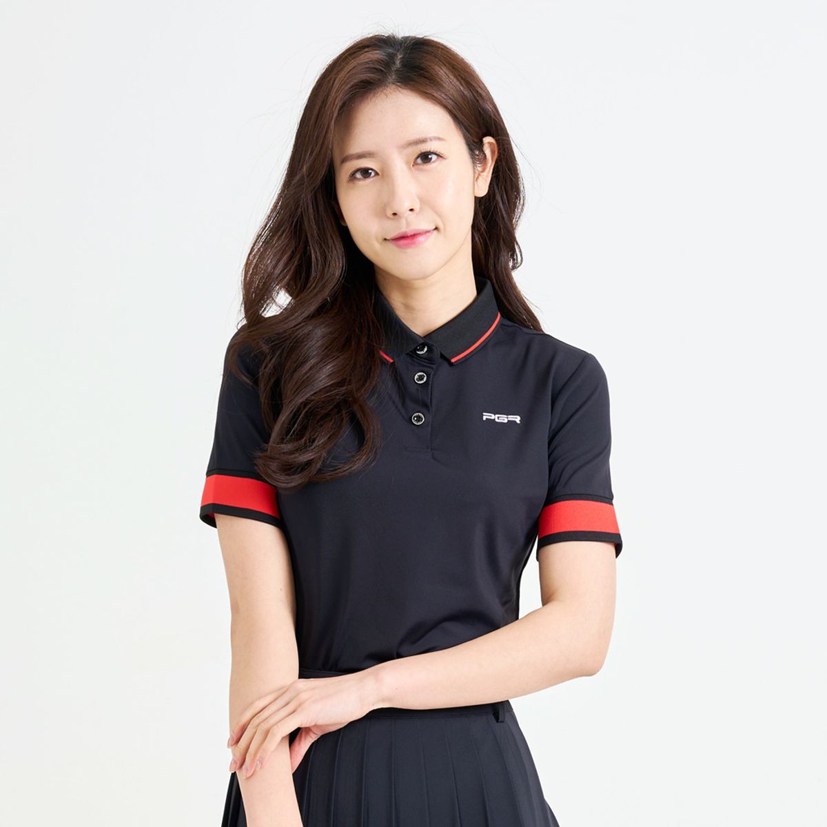 피지알(PGR) 반팔 카라 티셔츠 블랙 GT-4287