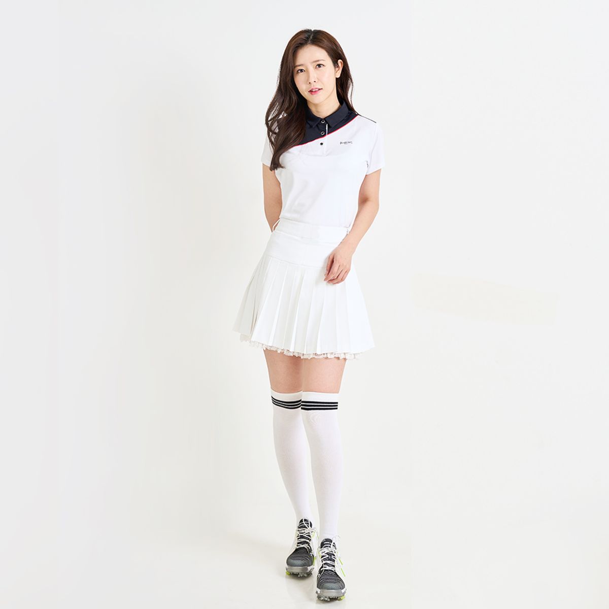 피지알(PGR) 반팔 카라 티셔츠 화이트 GT-4299