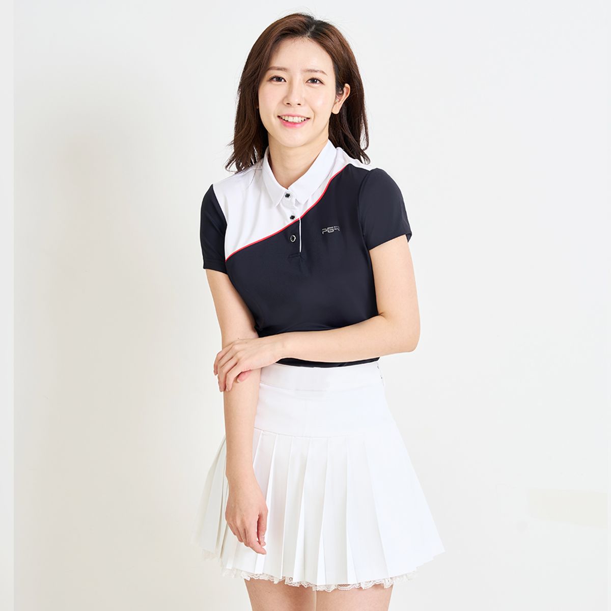 피지알(PGR) 반팔 카라 티셔츠 블랙 GT-4300