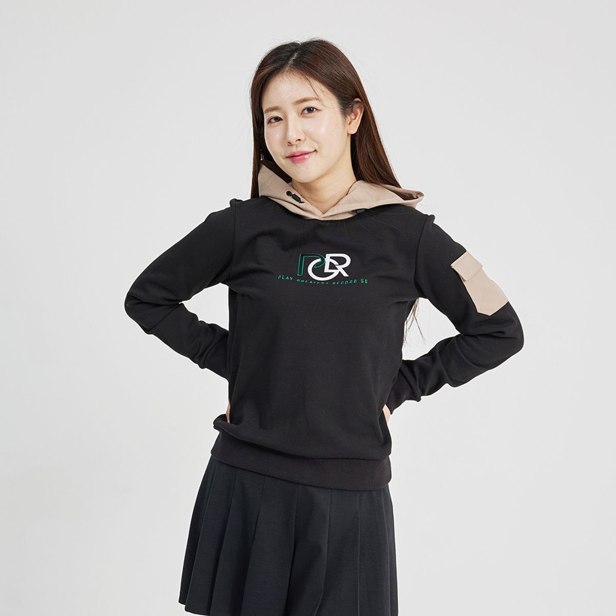 피지알(PGR) 기모 후드 티셔츠 블랙 GN-5023