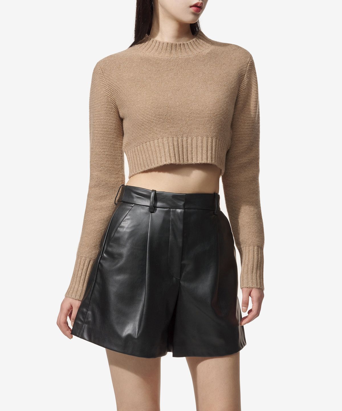 막스마라(MAXMARA) 카야 크롭 캐시미어 니트 - 카멜 / 2313661733600008