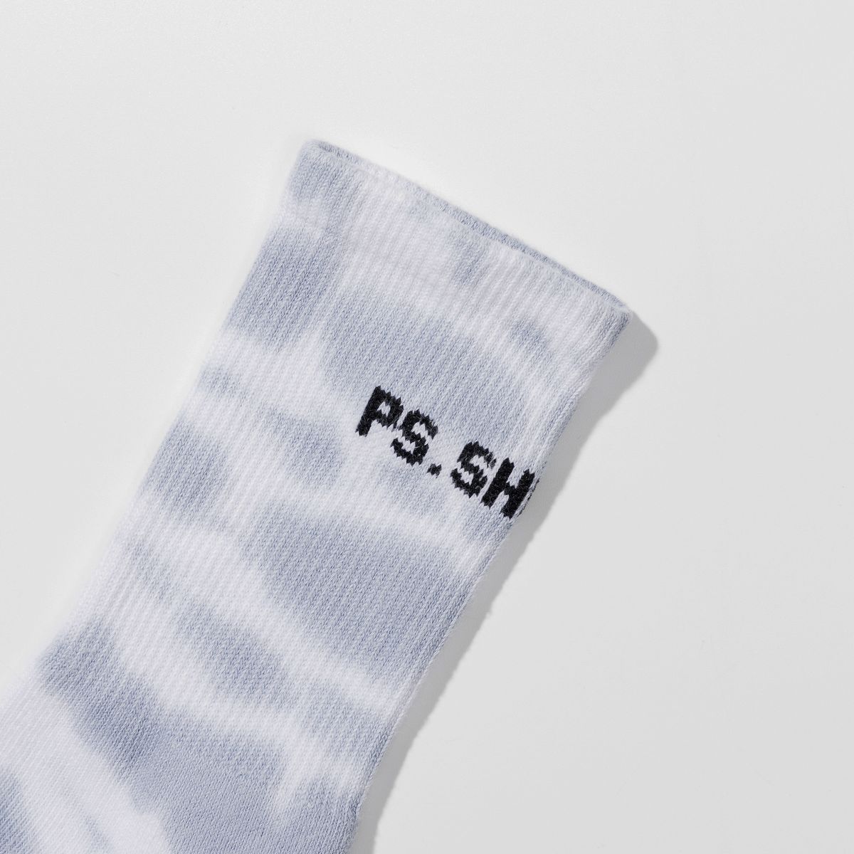 피에스쇼퍼(PSSHOPPER) 오리지널 타이다이 로고 삭스 [화이트 & 그레이]