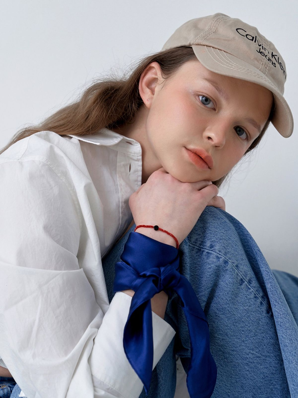 러브미몬스터(LOVE ME MONSTER) Chic Silk Scarf_Royal Navy