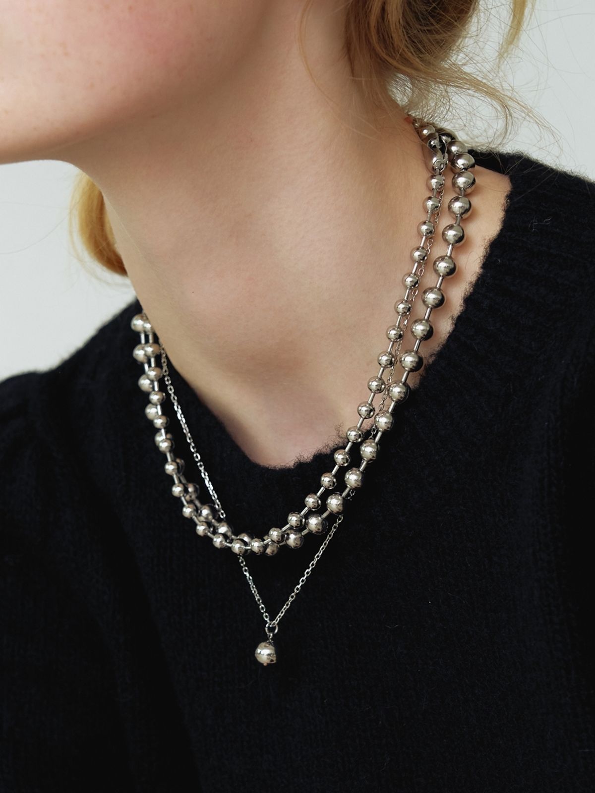 러브미몬스터(LOVE ME MONSTER) [Surgical_2 SET] Ball Chain Necklace