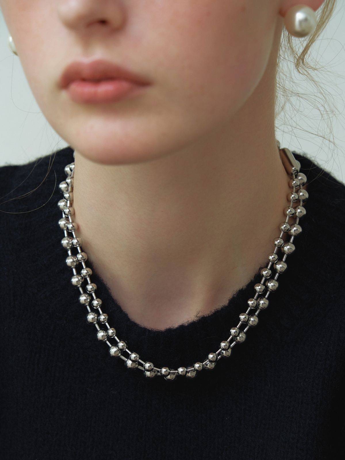 러브미몬스터(LOVE ME MONSTER) [Surgical_2 SET] Ball Chain Necklace