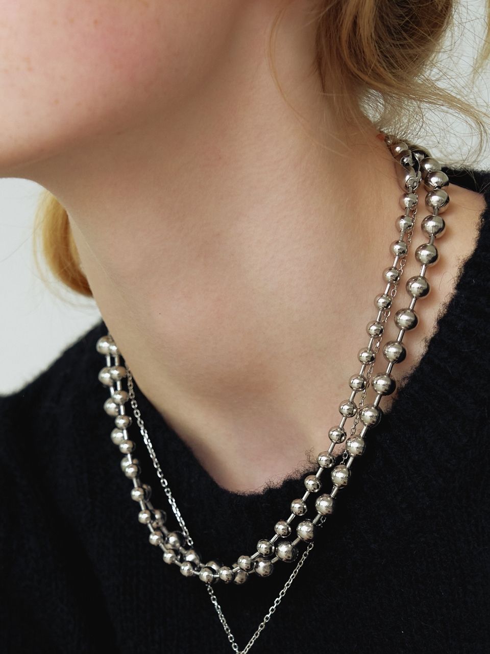 ★LOVE ME MONSTER★2SET Ball Chain Necklace MUSINSA | LOVE ME MONSTER [Surgical_2 SET] Ball Chain Necklace